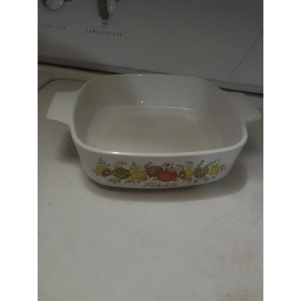 CORNING WARE SPICE OF LIFE 1-QUART CASSEROLE DISH  A-1-B W/PYREX LID L'ECHALOTE